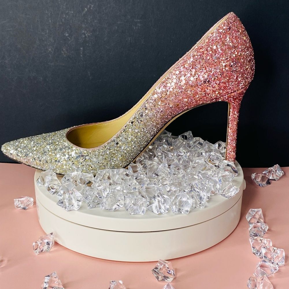 🛍️ Jimmy Choo Authentic Romy 100 Gradient Ombré Heel W/Box & Dust Cover Like New